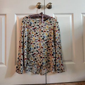 H&M Print Blouse Size 42 Euro 12 US